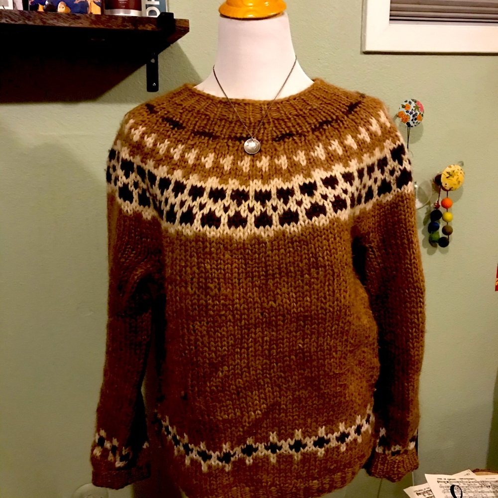Vintage Shades of Brown Fair Isle Sweater